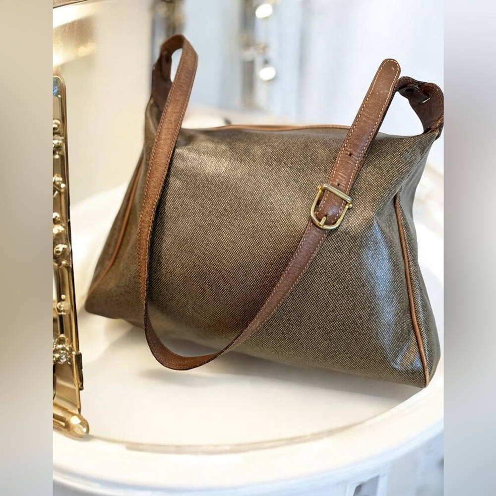 Celine Beige Coated Canvas and Leather Shoulder Bag - Picture 13 of 14